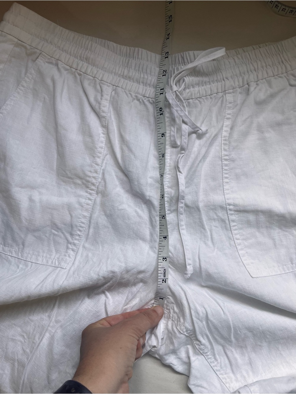J. Crew White Linen Lyocell Drawstring Pants Large Beachy - Picture 10 of 11
